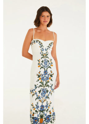 Vestido Midi Estampado Floral Penélope