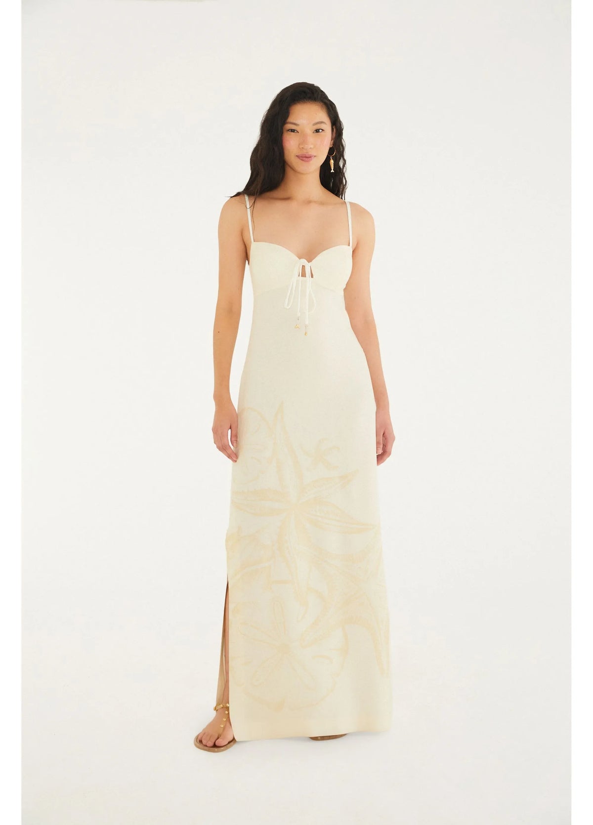 Vestido Longo Estampado Mar De Estrelas